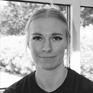 Camilla arbejder som Aut. Veterinærsygeplejerskepå Evidensia Faxe Dyrehospital.